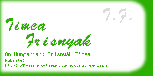 timea frisnyak business card