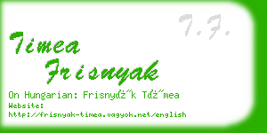 timea frisnyak business card